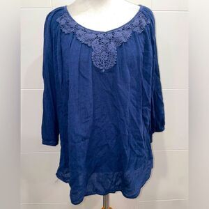 Blue peasant shirt